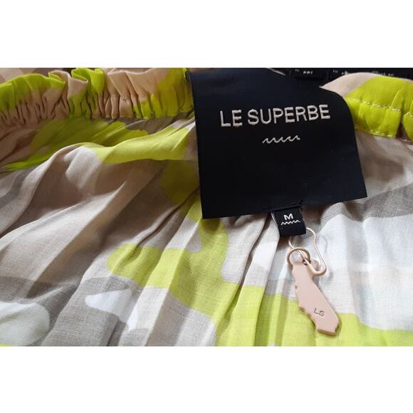New Le Superbe Electric Camo Dress Multi Beige/White/Yellow Medium MSRP $495 - Picture 5 of 5